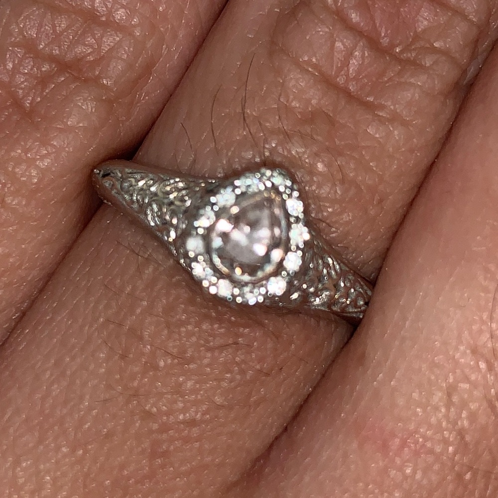 Vintage 1/3 carat halo diamond ring